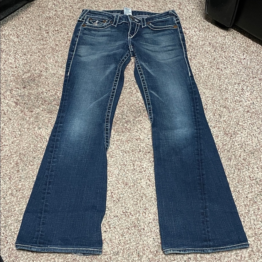 Vintage y2k true religion Blue Women's flare leg dark rinse Jeans
